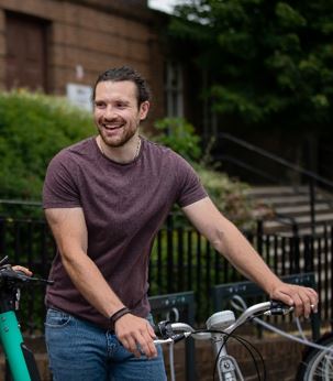 Man on Beryl Bike